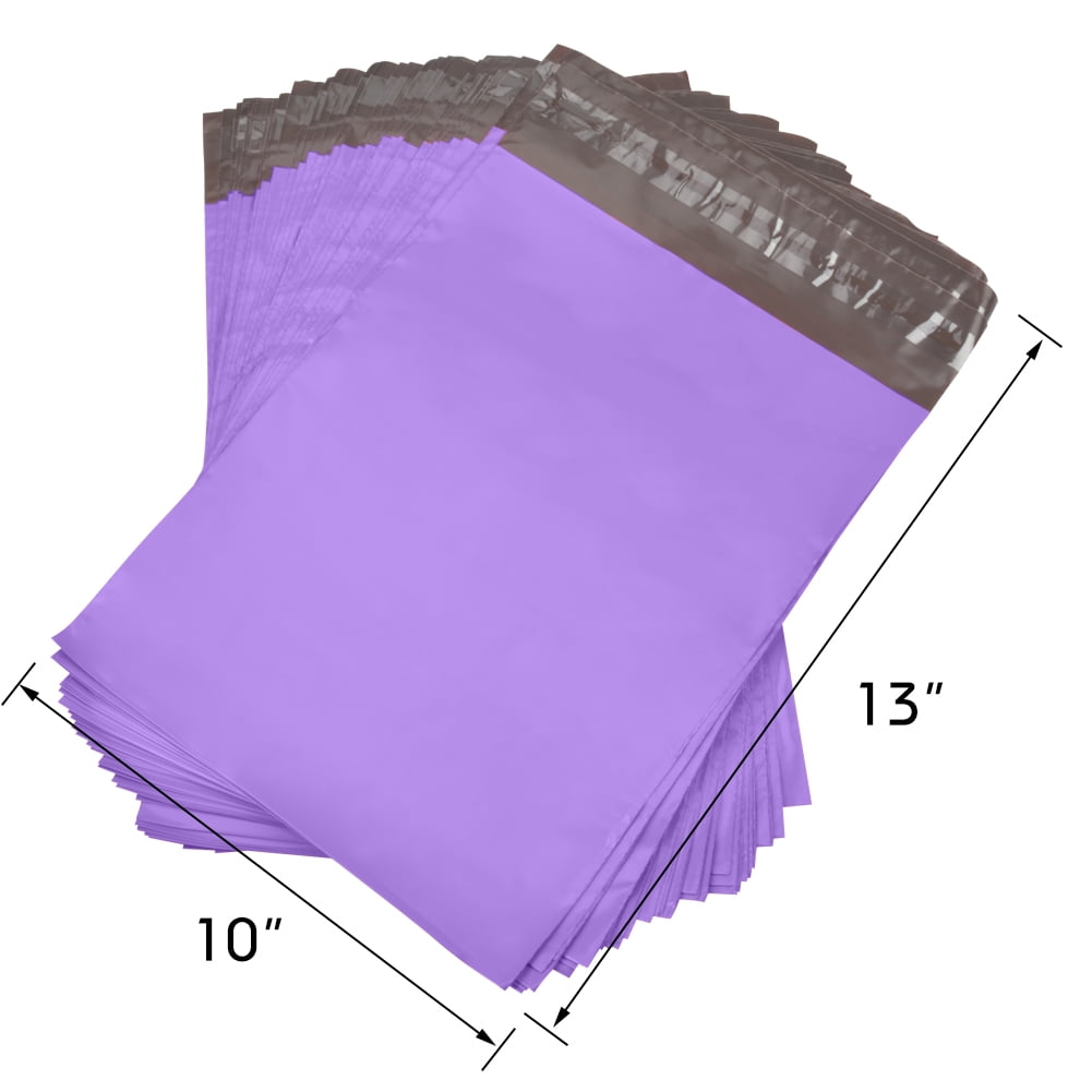 SJPACK 100 Pcs 10 x 13 Purple Poly Mailer Envelopes Shipping Bags with Self Adhesive, Waterproof