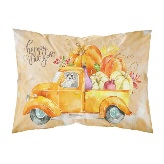 Carolines Treasures CK2631PILLOWCASE Fall Harvest Schnauzer Design2 Fabric Standard Pillowcase Standard multicolor
