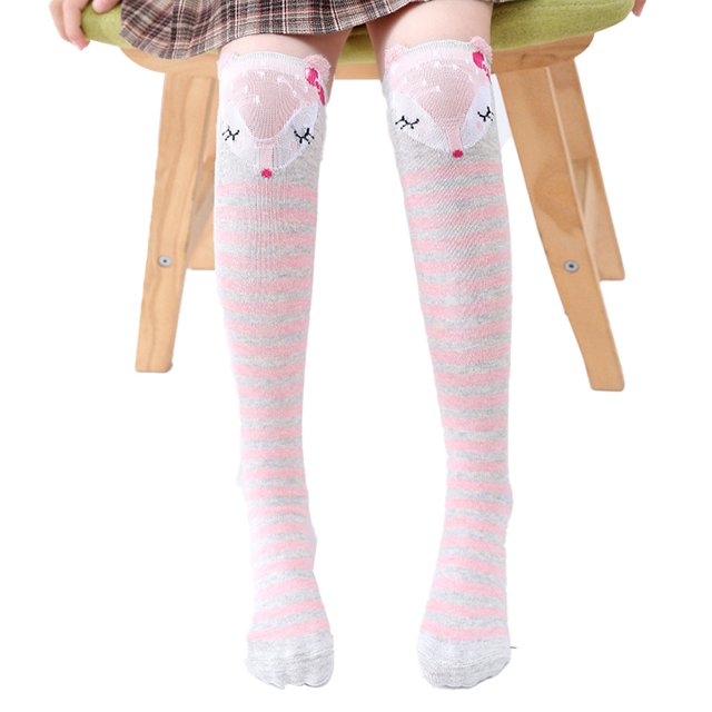 KYAIGUO 1 Paire de Chaussettes Hautes pour Filles Enfants 3-12T Bottes Longues Rigolotes