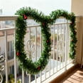 thumbnail image 4 of 33FT Green Christmas Garland Decorations, Christmas Artificial Pine Garland Outdoor Indoor Decor, Straight Soft Garland for Stairs Railing Fireplace Window Mantle Home Party Decor, 4 of 9