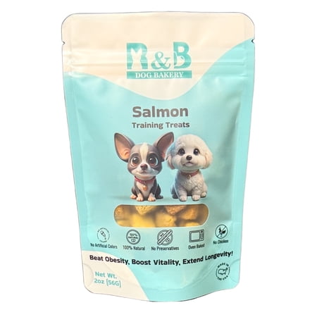 R&B Dog Bakery LLC Salmon Crunchy Treats for Dogs, 2 oz Bag