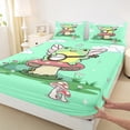 thumbnail image 3 of Manfei Kawaii Frog Mushroom Bed Sheets,Musical Meldoy King Sheets,Green Cyan Yellow Sheet Set For Girl Boy,Super Cozy Room Decor,4pcs, 3 of 7