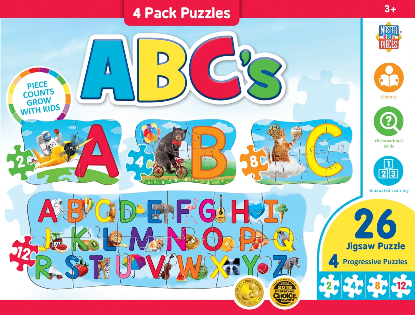 MasterPieces 26 Piece Jigsaw Puzzle for Kids - ABCs 4-Pack - 22.5'x8'