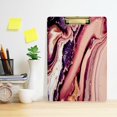 thumbnail image 6 of FMSHPON CoralGolden Pink Marble Clipboard Hardboard Wood Nursing Clip Board and Pull for Standard A4 Letter 13x9 inches, 6 of 7