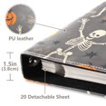 thumbnail image 3 of FORMRS 3 Ring Photo Album 4"x6" Self Adhesive Large Capacity PU Leather Cover, Gray Halloween Skeleton, 3 of 8