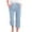 Sky Blue, variant on aidice Summer Pants for Women Capris Casual Loose Lightweight Cropped Striped Drawstring Pants Pockets