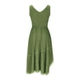 thumbnail image 6 of aohooy Cowgirl Dresses for Women Gothic Vintage Solid Midi Dress Casual Sleeveless Ruffled Sundress Western Outfit 2025 Army Green,S, 6 of 8