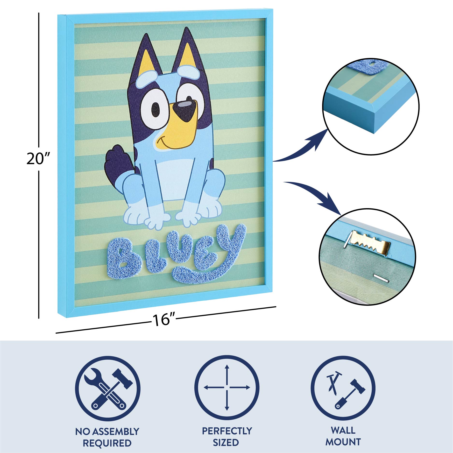 Bluey Tufted Wall Décor for Kids Room, 16" x 20"