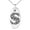 Silver, variant on Stainless Steel Letter S Initial Dotted Monogram Engraved Small Oval Charm Pendant Necklace