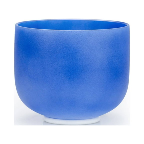 TOPFUND Blue G Note 8 inch Crystal Singing Bowl Throat Chakra with Heavy Duty Carrying Case and Suede Stick