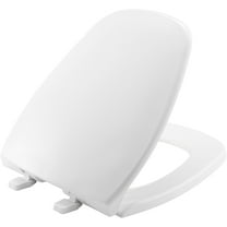 Bemis 1240200 000 Round Plastic Toilet Seat in White fits Eljer Emblem with Top-Tite Hinge
