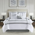 thumbnail image 2 of 510 Design Hotel Style Embroidered 8-Piece California King Comforter Set, White, 2 of 10