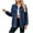 Blue, variant on Frostluinai Denim Jacket for Women Button Down Distressed Jean Jacket Long Sleeve Loose Fit Denim Coats Fall Soft Jean Coats with Pocket