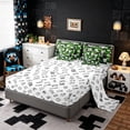 thumbnail image 4 of Meiyoeat 3D Textured Green Block Pattern Queen Bedding 7pcs, Modern Moss Cube Print Bedding Comforter Set Queen, 4 of 6
