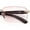 Gold Brown - Pink, variant on Rimless Luxury Narrow Rectangle Woodbuff Arm Fashion Sunglasses Gold Black - Smoke