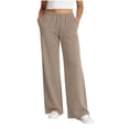 thumbnail image 2 of Nugftut Womens Wide Leg Pants Striped Elastic Waist Casual Sweatpants Lightweight Fall Pants, 2 of 7