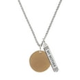 thumbnail image 1 of Delight Jewelry Acrylic 7/8" Disc Goldtone Silvertone Always My Mother Bar Charm Necklace, 23", 1 of 4