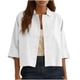 thumbnail image 3 of TaTaai Women's Mid Length Cardigan, Solid Color Short Sleeve Top with Double Buttons, Spring Summer Layering Shirt Gift, 3 of 7