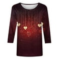 thumbnail image 4 of Jsaierl Valentines Day Shirts Women Oversized Crewneck 3/4 Length Sleeve Tee Tops Cute Heart Graphic Loose Casual Blouses 2025 Romantic Gifts for Her, 4 of 5