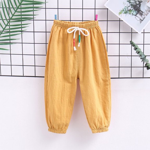 asjyhkr Toddler Boys Girls Elastic Waist Drawstring Jogger Sweatpants 2-9 Years Lightweight Comforty Casual Breathable Playing Workout Solid Color Pants,Size 90-130