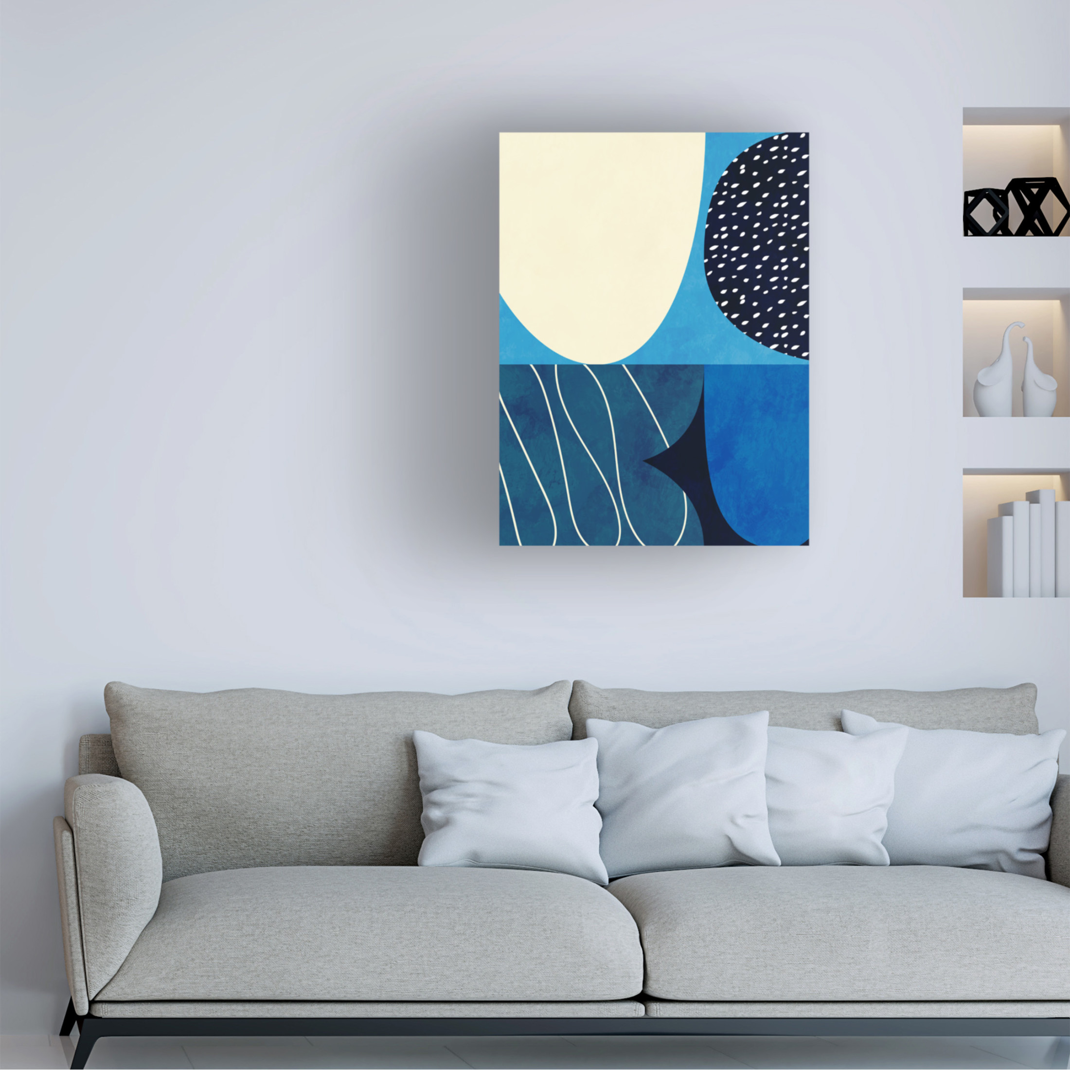 Trademark Fine Art Ana Rut Bre Shapes Play3 2blue Canvas Wall Art