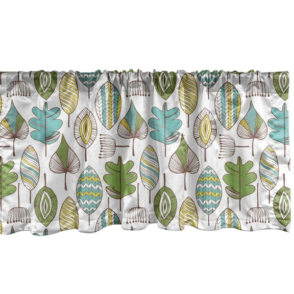 Ambesonne Floral Window Valance, Doodle Dandelions Boho, 54" X 12", Multicolor