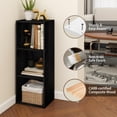 thumbnail image 4 of HOMLUX Luder 3-Tier Cube 31.5" Bookcase, Wood Storage Shelf, Small Bookshelf for Home Office & Bedroom, Black, 4 of 10