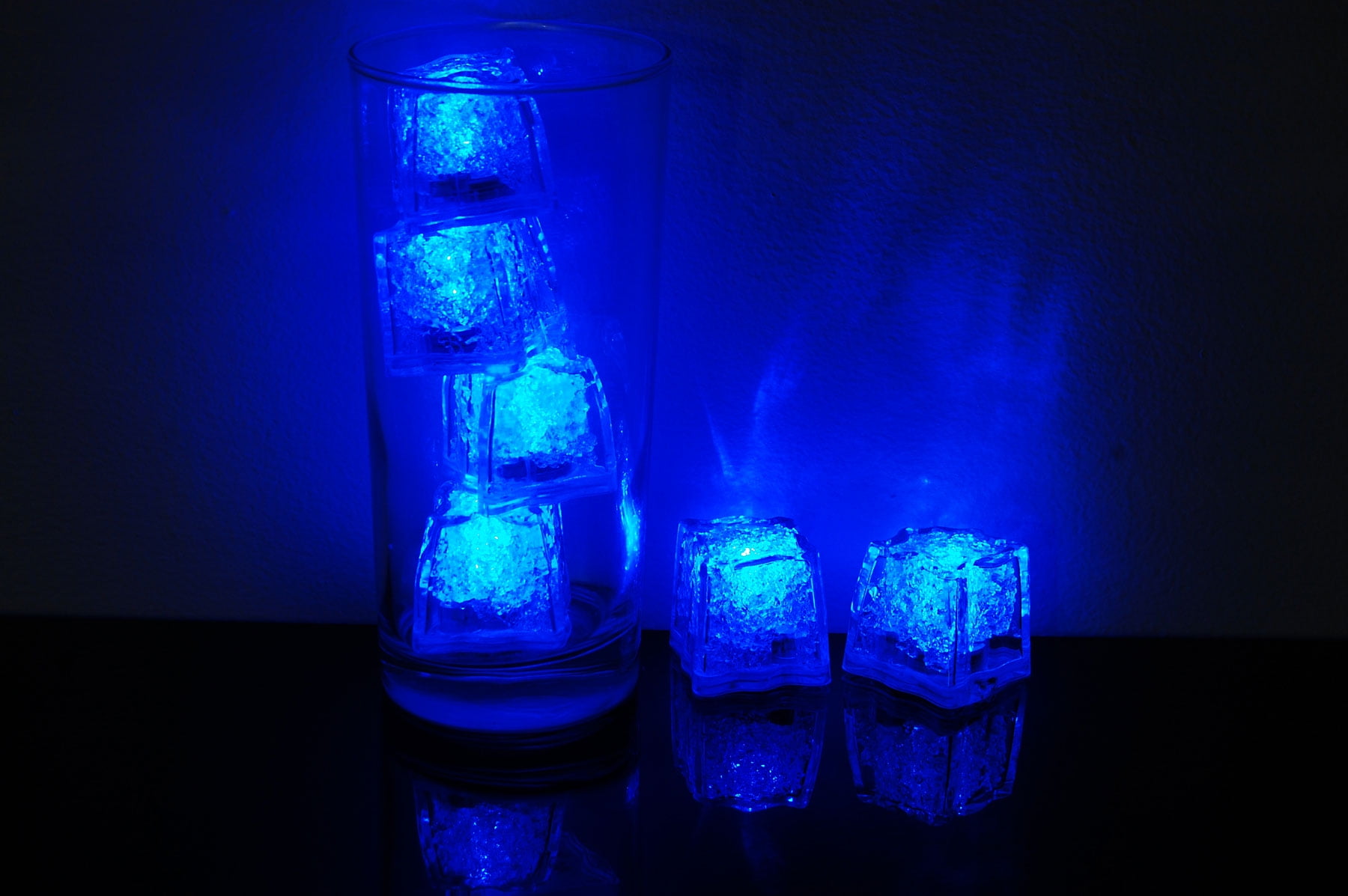 Set of 6 Litecubes Brand 3 Mode Blue Light up LED Ice Cubes
