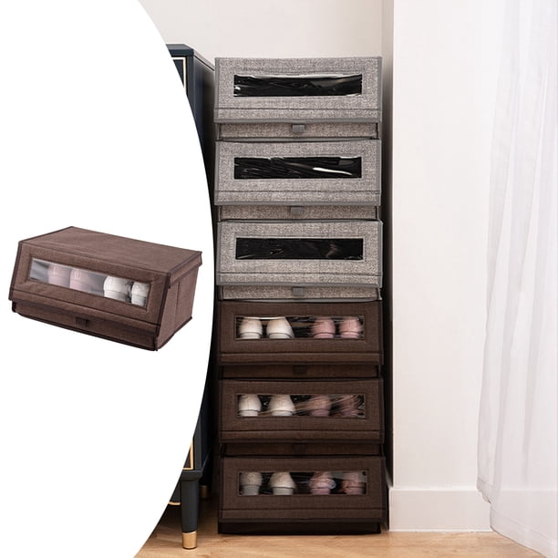 Caja de almacenaje cama plegable apilable, caja de almacenamiento de a prueba de polvo, no tejido, armario, organizador de ropa Café Macarena Almacenamiento de zapatos