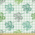 thumbnail image 2 of Floral Fabric by the Yard Upholstery, Ornamental Petals with Dots and Paisleys Hand Drawn Orient Nature Elements, Decorative Fabric for DIY and Home Accents, Green Pale Blue Grey by Ambesonne, 2 of 5