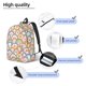 thumbnail image 3 of Disketp Rainbow Flowers print Canvas Backpack Lightweight Travel Daypack Student Rucksack Laptop Backpack-, 3 of 5