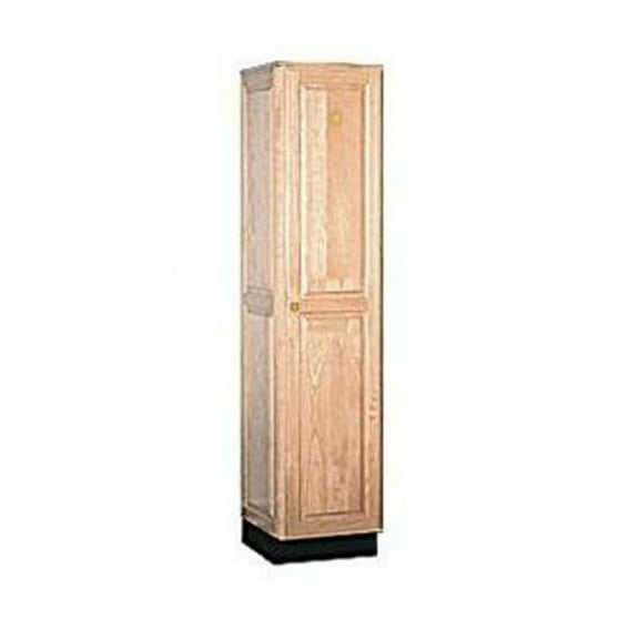 16" Wide Single Tier Solid Oak Executive Wood Locker - 1 Wide - 6 Feet High - 18 Inches Deep - Light Oak