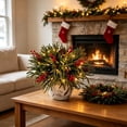 thumbnail image 5 of Christmas Plastic Artificial Flower DIY Kit with Light String, Bendable Sprigs and Branches for Vase or Tabletop Holiday Decor Multicolor, 5 of 7