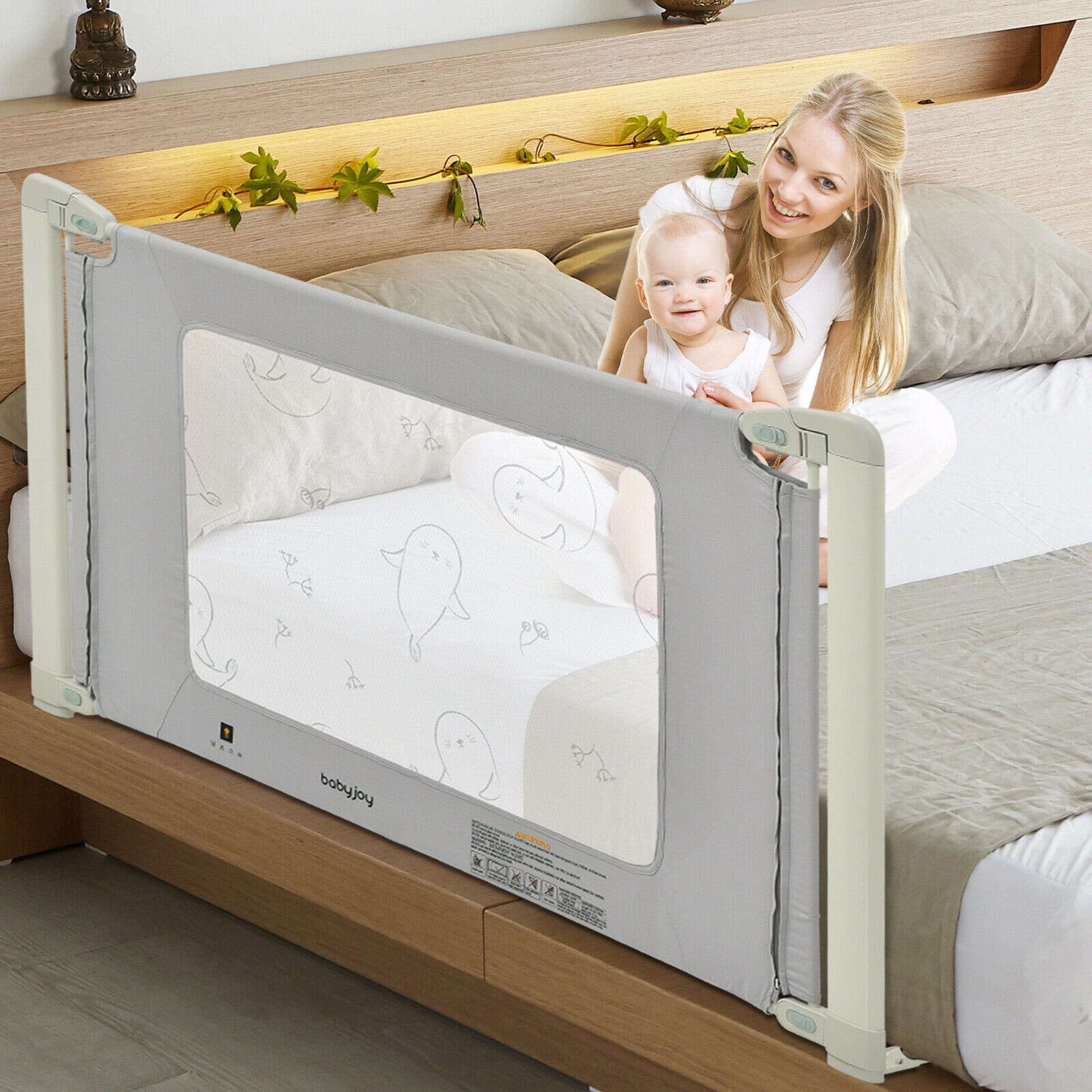 Baby Guard Bed Rail Toddler Safety Adjustable Kids Infant Bed Universal 71"/79" 