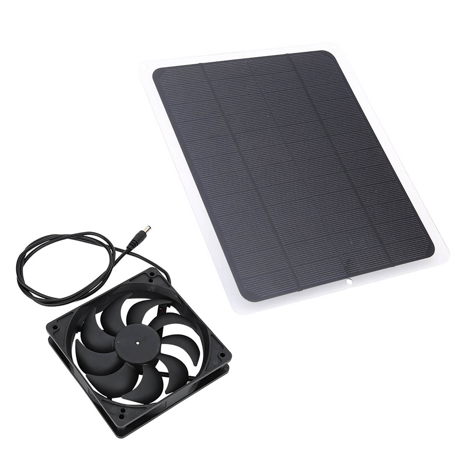 YAHHU 10W 12V Monocrystalline Solar Panel Kit with Exhaust Fan and USB Output for Pet House Greenhouse RV Outdoor Use (8.5 x 7.3 inches / 21.5 x 18.5 cm)