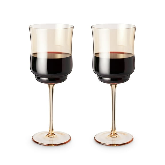 Twine Tulip Stemmed Wine Glasses, White and Red Wine Glasses 14 oz Set of 2