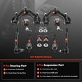 thumbnail image 3 of A-Premium 10Pcs Front Suspension Kit Upper Control Arm Ball Joint Stabilizer Bar Link Tie Rod End Compatible with Honda Accord 94-97 Odyssey 95-97 Acura CL 97-99 Isuzu Oasis 96-99, 3 of 9