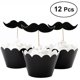 thumbnail image 1 of Kit de envoltorios para cupcakes con bigote negro, 12 Uds., para decoración de fiestas de cumplea?os, decoración de pasteles, Chris ShuxiuWang 8390605073052, 1 of 1