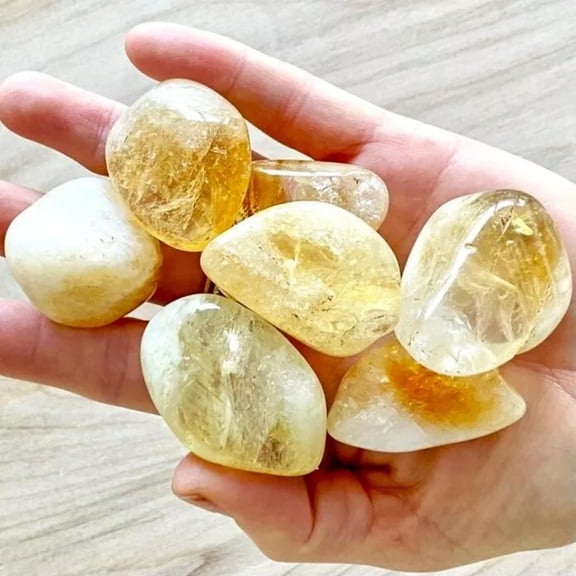 MATROOY Citrine Tumbled Palm Pocket Stone Healing Reiki Crystal Rocks Decoration 1PCS