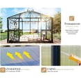 thumbnail image 6 of Jocisland 11x8.5x8.5 FT Pavilion Styled Greenhouse with Clear Panels Double Swing Doors, 6 FT Wall Height Hybrid Polycarbonate Greenhouse Greenhouse Kit, Greenhouses for Outdoors, Sunroom Black, 6 of 8