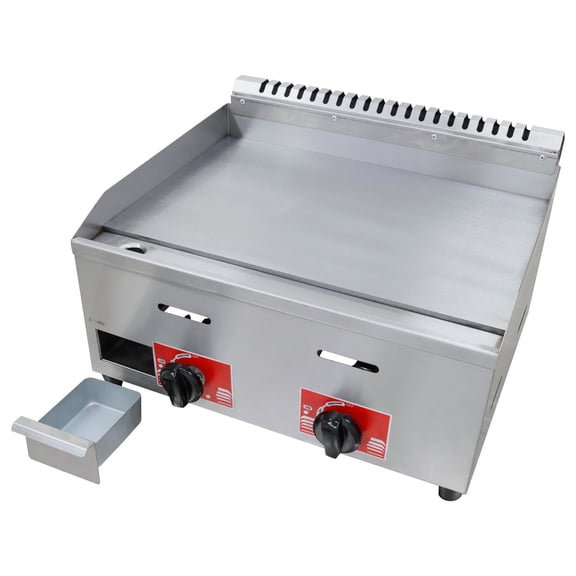 2-Burner Gas Grill Griddle Camp Cooking Pancake Gas Flat Griddle Furnace