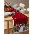 thumbnail image 3 of Red Christmas Table Runner Snowman Snowflake Xmas Tree Tablerunners 13 x 48 Inch, Table Decorations Tabletop Scarf for Summer Gathering Holiday Farmhouse Kitchen Dining Decor, 3 of 6