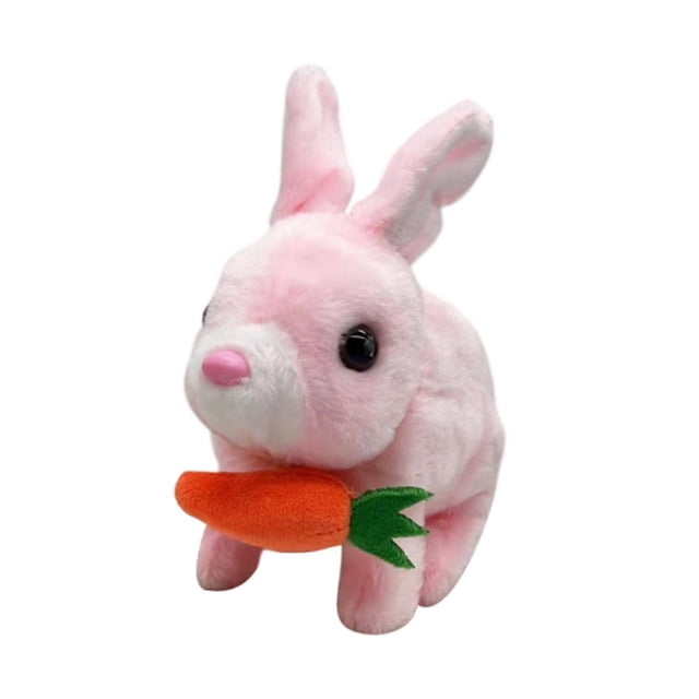 eléctrico Juguete Realista Juguete de conejo encantador, regalos de Pascua Animales de peluche Conejo de felpa para niños Niñas Niñas Rosa