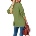 thumbnail image 4 of Blusa De Mujer, Camisa De Manga Larga Con Bolsillos Laterales De Color Puro Para Oficina ANGGREK No, 4 of 5