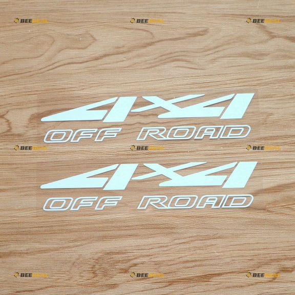 4X4 Off Road Sport Sticker Decal Vinyl - 2 Pack White 8" - Fit For Ford Chevy GMC Toyota Jeep Car Pickup Truck