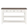thumbnail image 4 of GZXS Antique White Wooden Entryway Console Table with Distressed MDF Top and Solid Pine Legs, 3 Drawers & 2 Shelves, for Living Room, Bedroom & Home Office, 48.82 Inches, 4 of 8