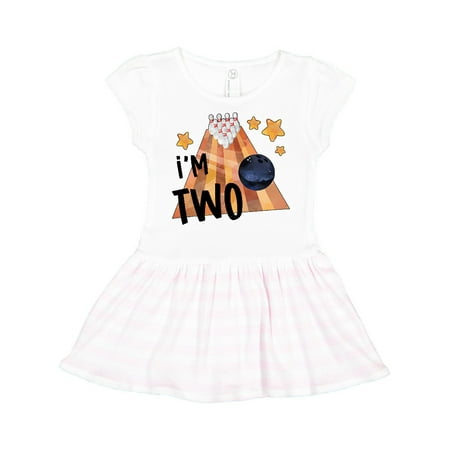 

Inktastic I m Two Bowling Ball and Pins 2nd Birthday Gift Toddler Girl Dress