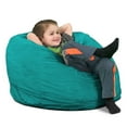 thumbnail image 1 of Ultimate Sack 30-Inch Kids Bean Bag Chair Oversized Foam Seat, Teal Suede Cover, 1 of 6