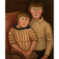 thumbnail image 2 of Tadeusz Makowski 12x14 Gold Ornate Wood Frame and Double Matted Museum Art Print Titled - Portrait of Two Children (1918), 2 of 4