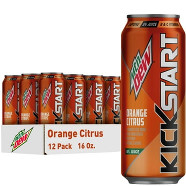 Mountain Dew Kickstart Flavored Juice Drink Energizing Orange Citrus, 12 pack, 16 fl oz cans